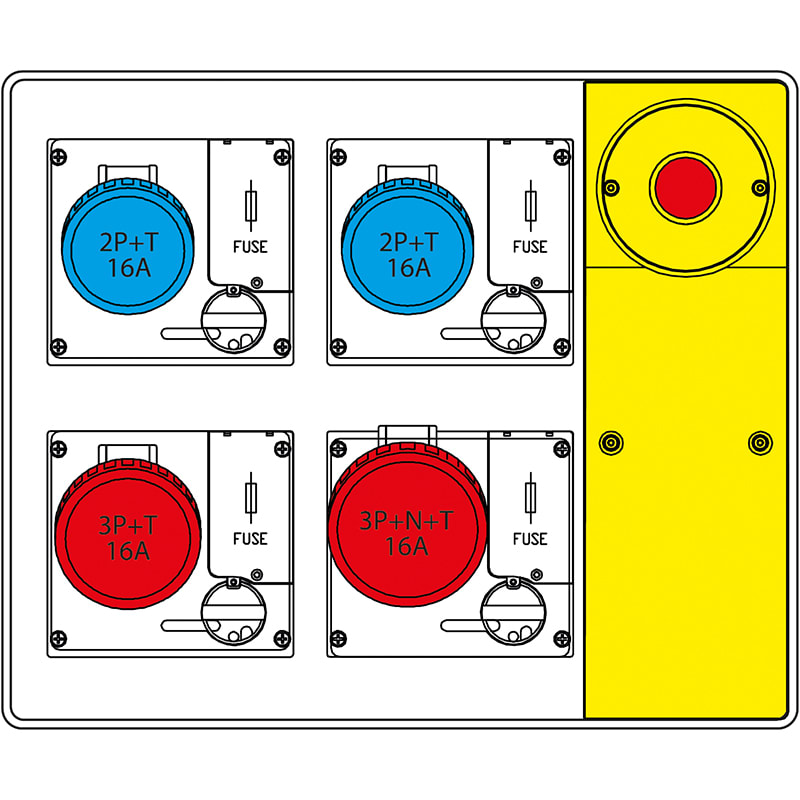 SCAME PARRE SPA - SCA656.5924-056 MBOX2 MORSETT.+EMERGENZA PR. C/FUSIBILI