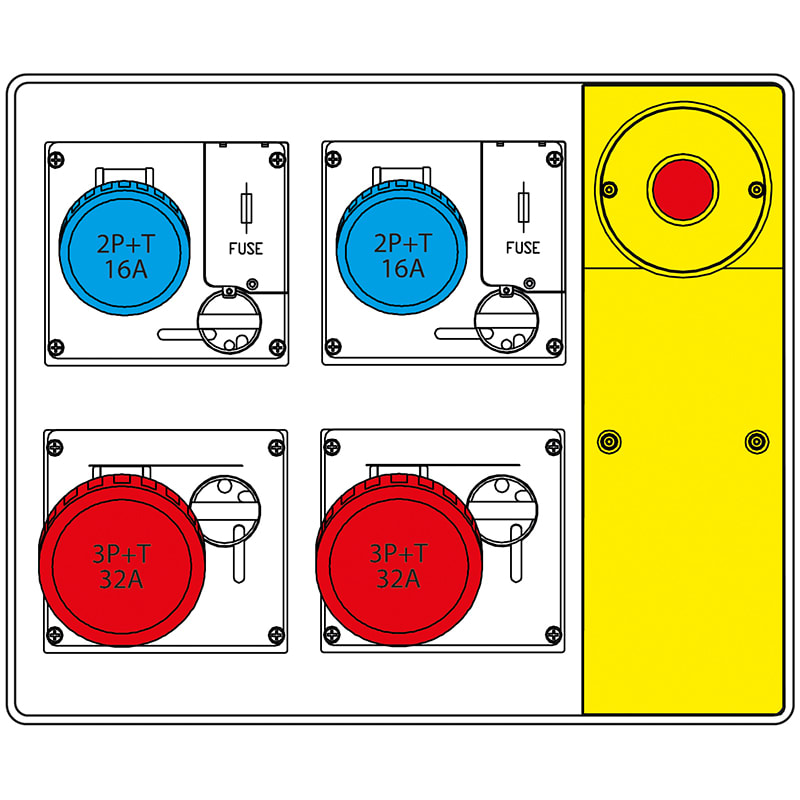SCAME PARRE SPA - SCA656.5824-612 MBOX2 CON SPINA+EMERGENZA PR.C/FUSIBILI