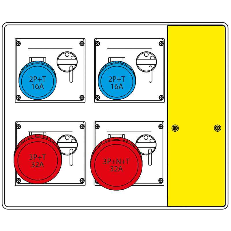 SCAME PARRE SPA - SCA656.7124-611 MBOX2 CON SPINA VOLANTE PRESE S/FUSIBILI