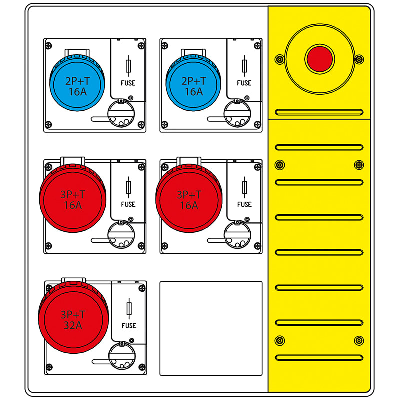 SCAME PARRE SPA - SCA657.6835-012 MBOX3 CON SPINA+EMERGENZA PR.C/FUSIBILI