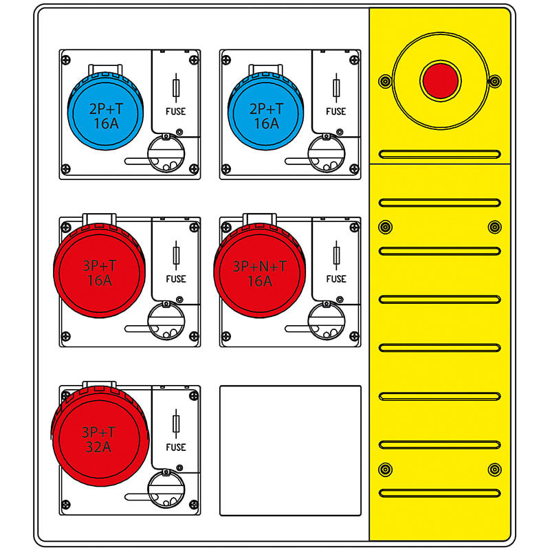 SCAME PARRE SPA - SCA657.6935-015 MBOX3 MORSETT.+EMERGENZA PR. C/FUSIBILI