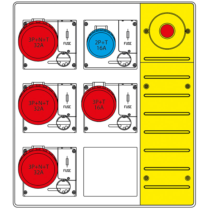 SCAME PARRE SPA - SCA657.6935-050 MBOX3 MORSETT.+EMERGENZA PR. C/FUSIBILI