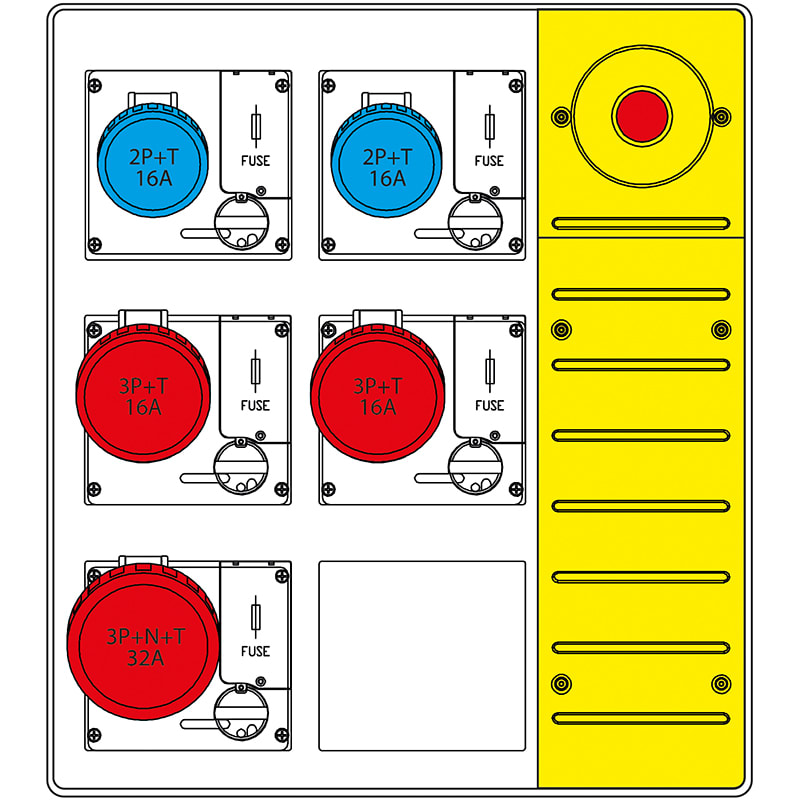 SCAME PARRE SPA - SCA657.6835-087 MBOX3 CON SPINA+EMERGENZA PR.C/FUSIBILI