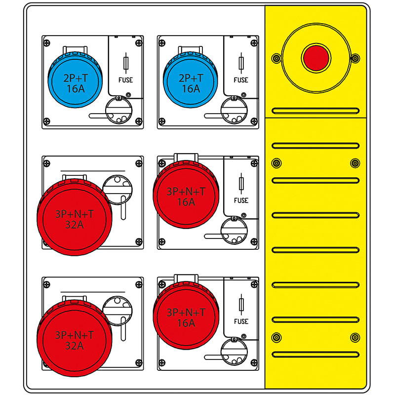 SCAME PARRE SPA - SCA657.6836-042 MBOX3 CON SPINA+EMERGENZA PR.C/FUSIBILI