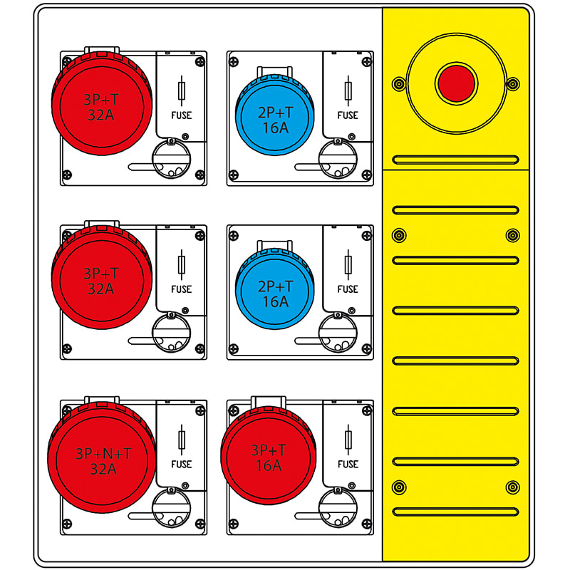 SCAME PARRE SPA - SCA657.6836-048 MBOX3 CON SPINA+EMERGENZA PR.C/FUSIBILI
