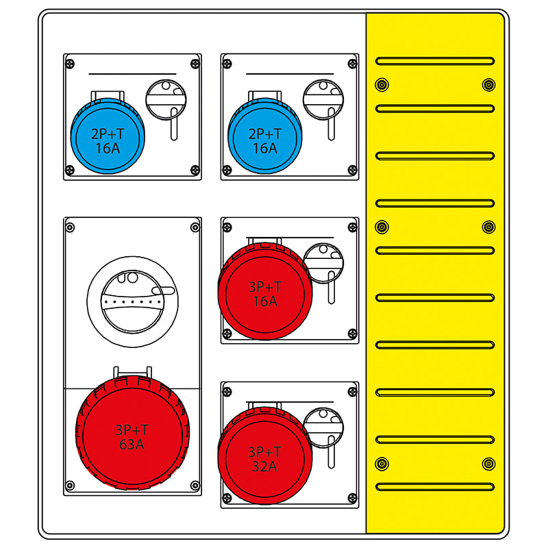 SCAME PARRE SPA - SCA657.7035-017 MBOX3 S/PORTA PR.OMNIA S/FUS+63A MORSET.