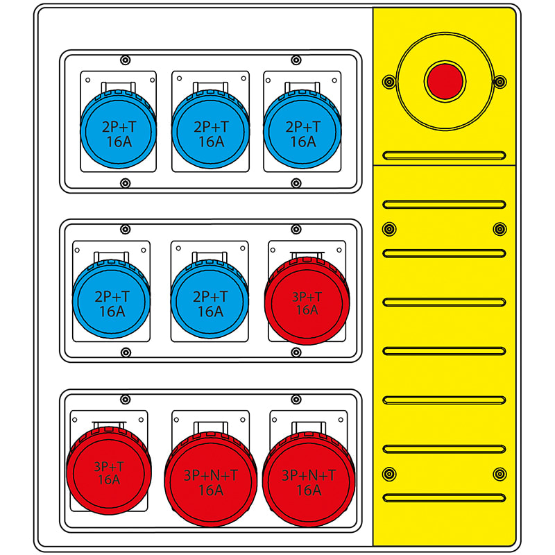 SCAME PARRE SPA - SCA657.8839-826 MBOX3 CON SPINA+EMERGENZA PR.IEC309