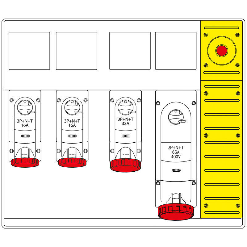 SCAME PARRE SPA - SCA658.6954-768 MBOX5 MORSETTIERA+EMERGENZA PRESE C/FUS.