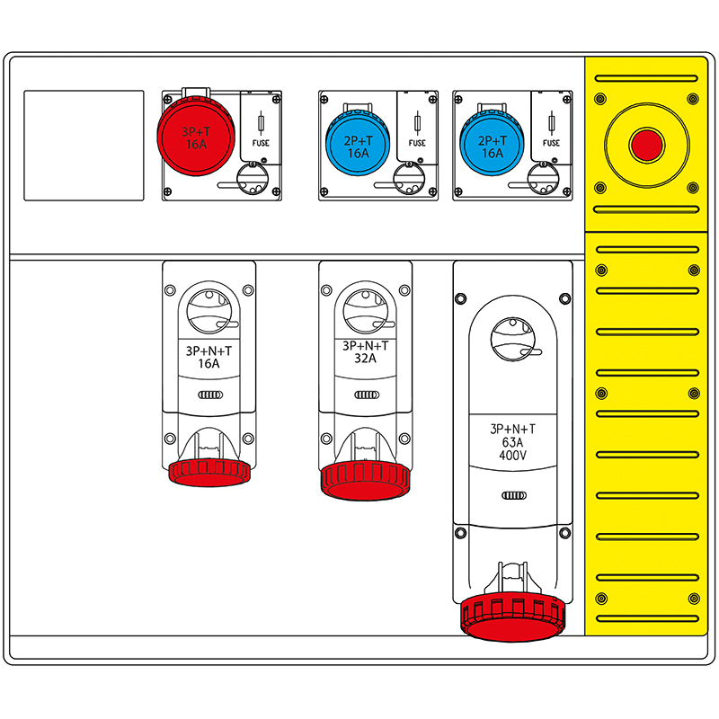 SCAME PARRE SPA - SCA658.6956-138 MBOX5 MORSETTIERA+EMERGENZA PRESE C/FUS.