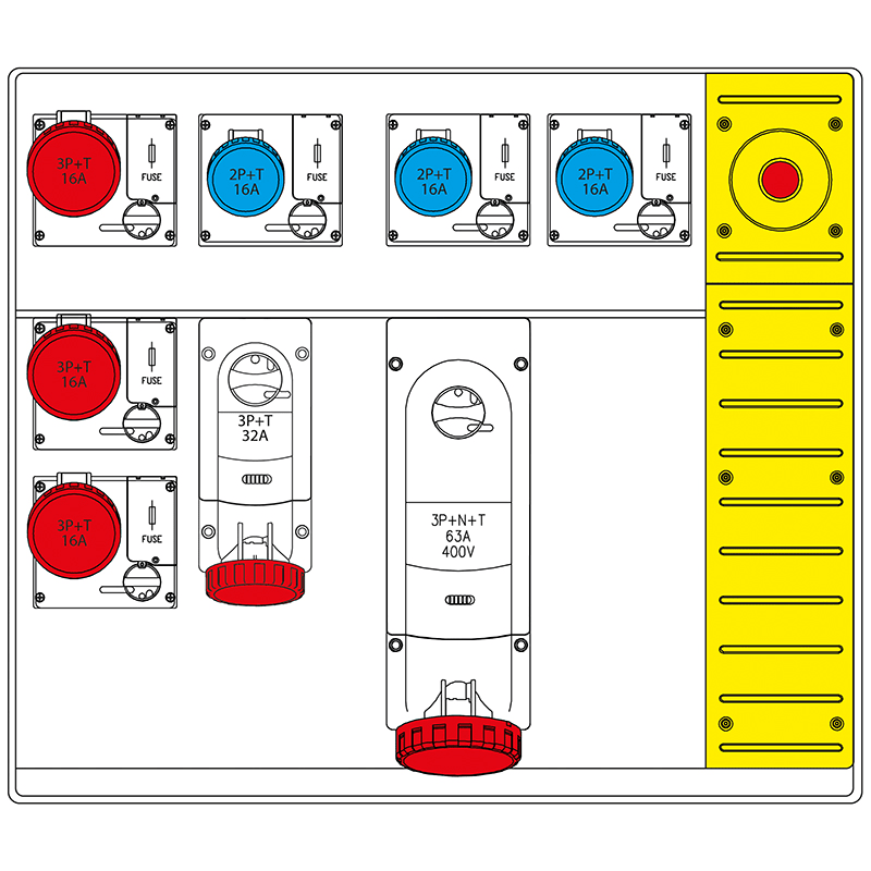 SCAME PARRE SPA - SCA658.6958-090 MBOX5 MORSETTIERA+EMERGENZA PRESE C/FUS.