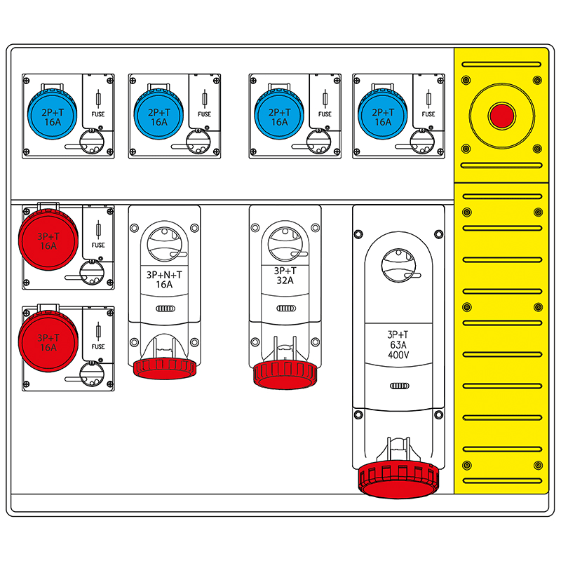 SCAME PARRE SPA - SCA658.6959-033 MBOX5 MORSETTIERA+EMERGENZA PRESE C/FUS.