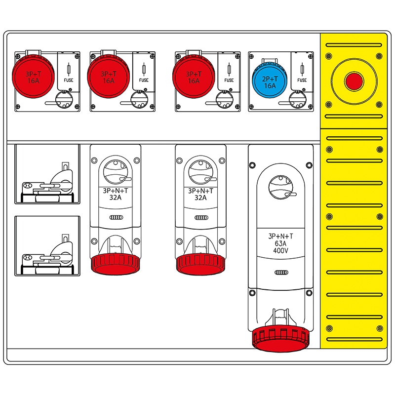 SCAME PARRE SPA - SCA658.6959-996 MBOX5 MORSETTIERA+EMERGENZA PRESE C/FUS.