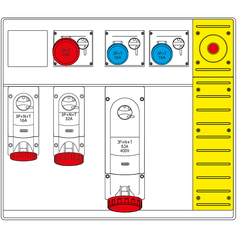 SCAME PARRE SPA - SCA658.8956-138 MBOX5 MORSETTIERA+EMERGENZA PRESE S/FUS.