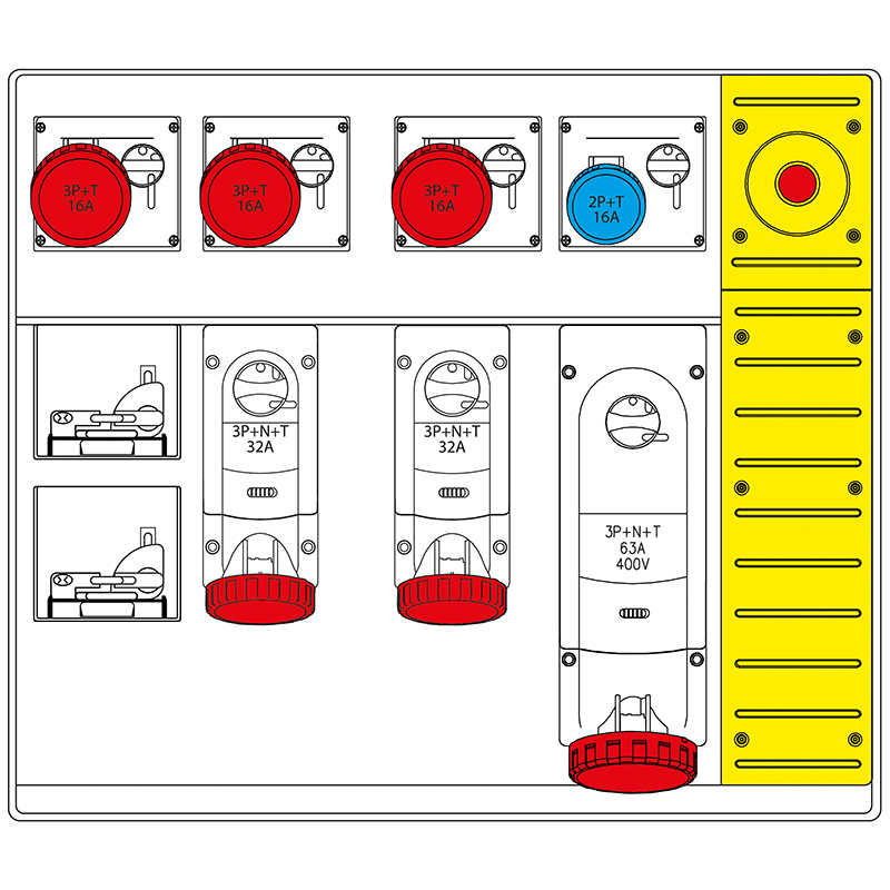 SCAME PARRE SPA - SCA658.8959-996 MBOX5 MORSETTIERA+EMERGENZA PRESE S/FUS.