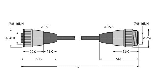 TURCK BANNER SRL - TUK6604743 RKM52-0.3-RSM52