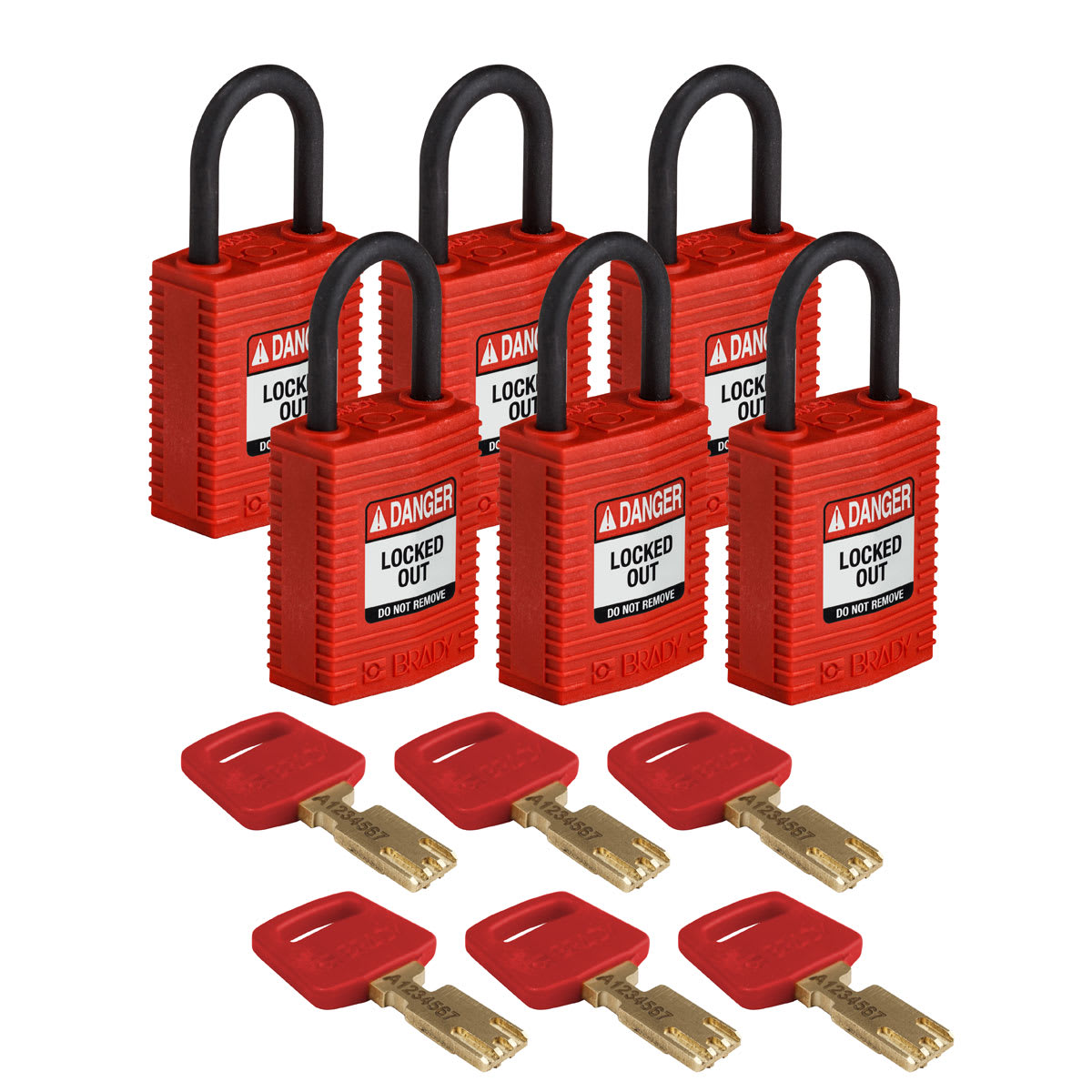 BRADY ITALIA - MOD150207 LUCCHETTI SAFEKEY - COMPATTI - 6 PEZZI