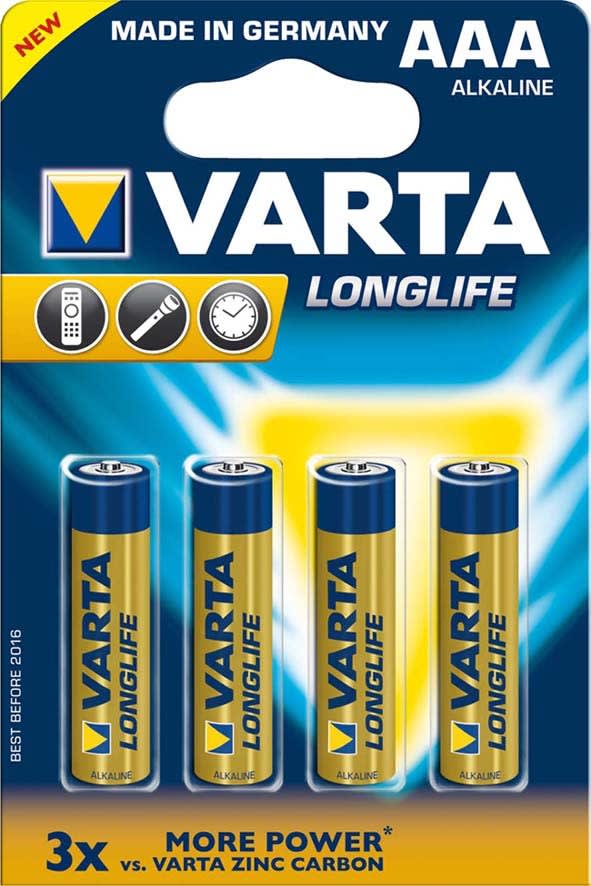 VARTA CONSUMER BATT - VAT04103101414 AAA (MINISTILO) LONGLIFE X4