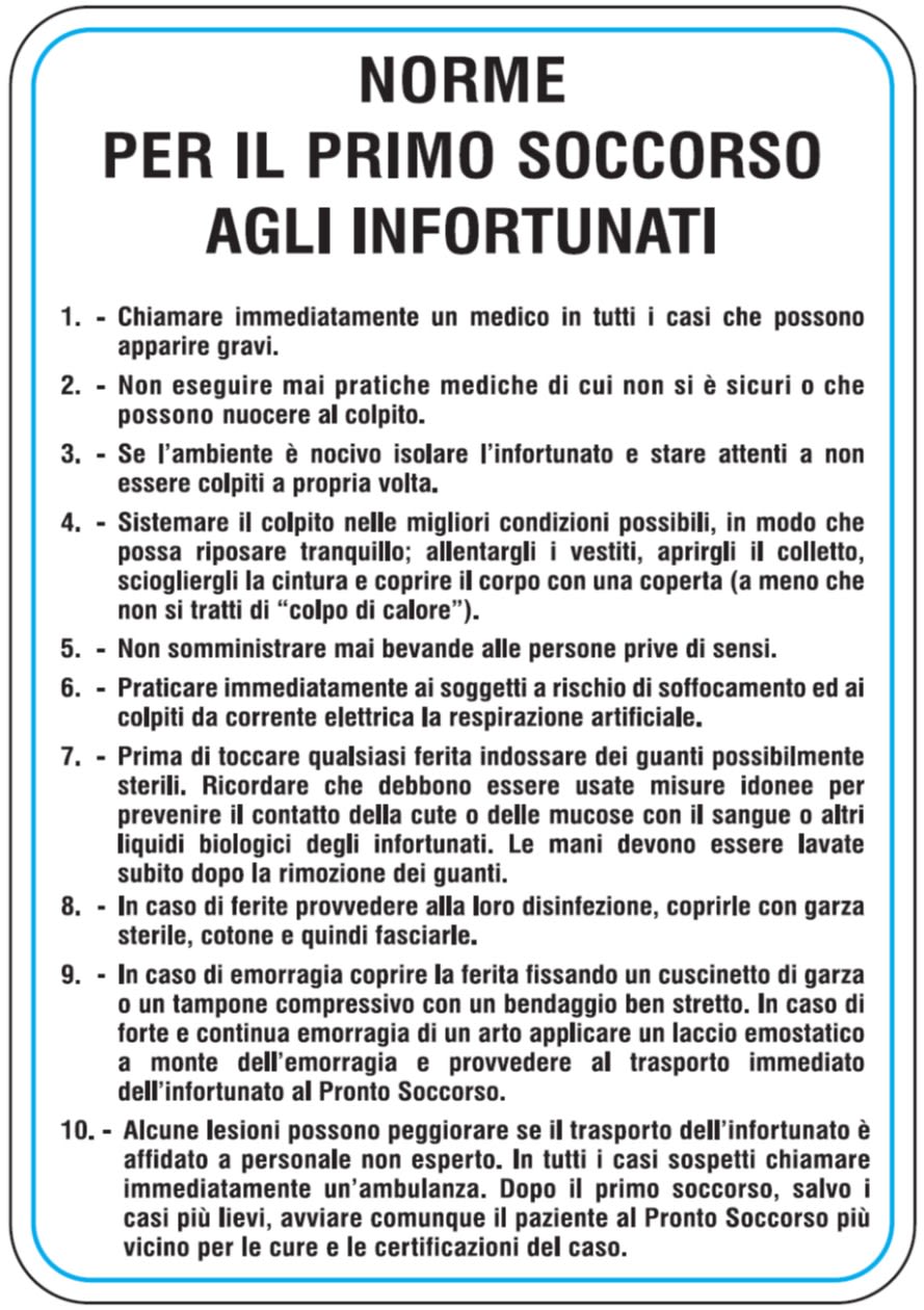 OCMEI SRL - OCM6CR1100-B CART.330X470MM NORME PRIMO SOCCORSO