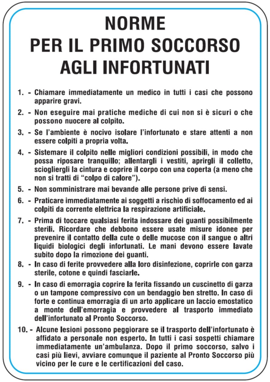 OCMEI SRL - OCM6CR1100-B CART.330X470MM NORME PRIMO SOCCORSO