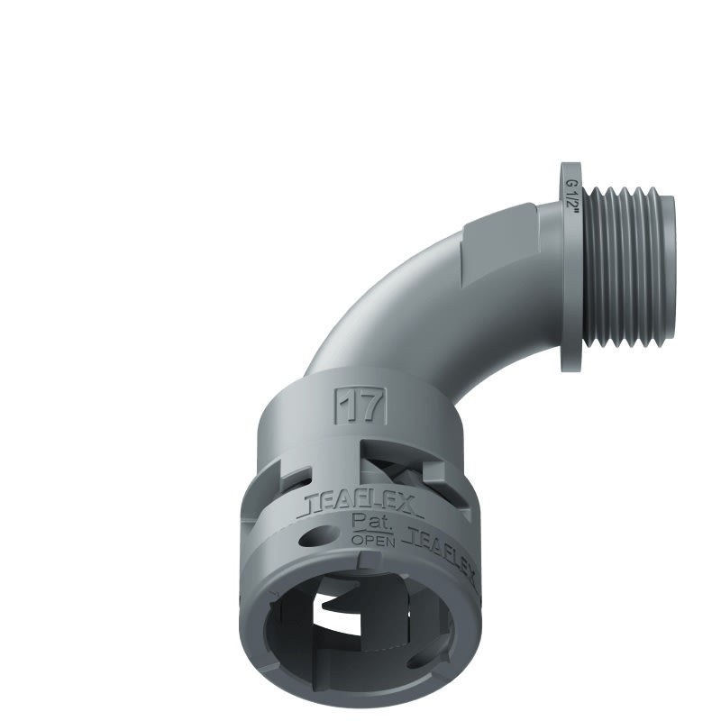 TEAFLEX - TEA6GBN17G03 CURVA 90?IP66 BN17 1/2  GRIGIO