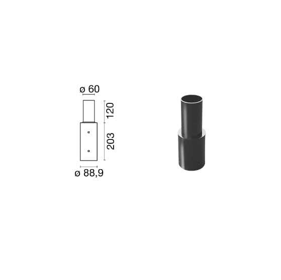 SIDE SPA - SDE406407 ADATTATORE PER PALO DIAM.76/60MM NE