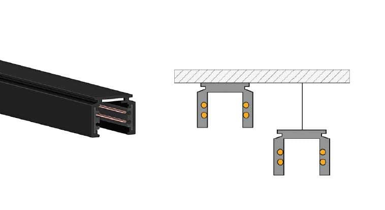 SIDE SPA - SDEM-25102 BINARIO 48VDC PLAFONE SOSPENSIONE L.1000
