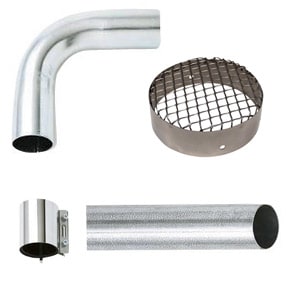 TECNOPLUS - TNP7020.10 KIT SCARICO ARIA IN ACCIAIO DIAM. 100