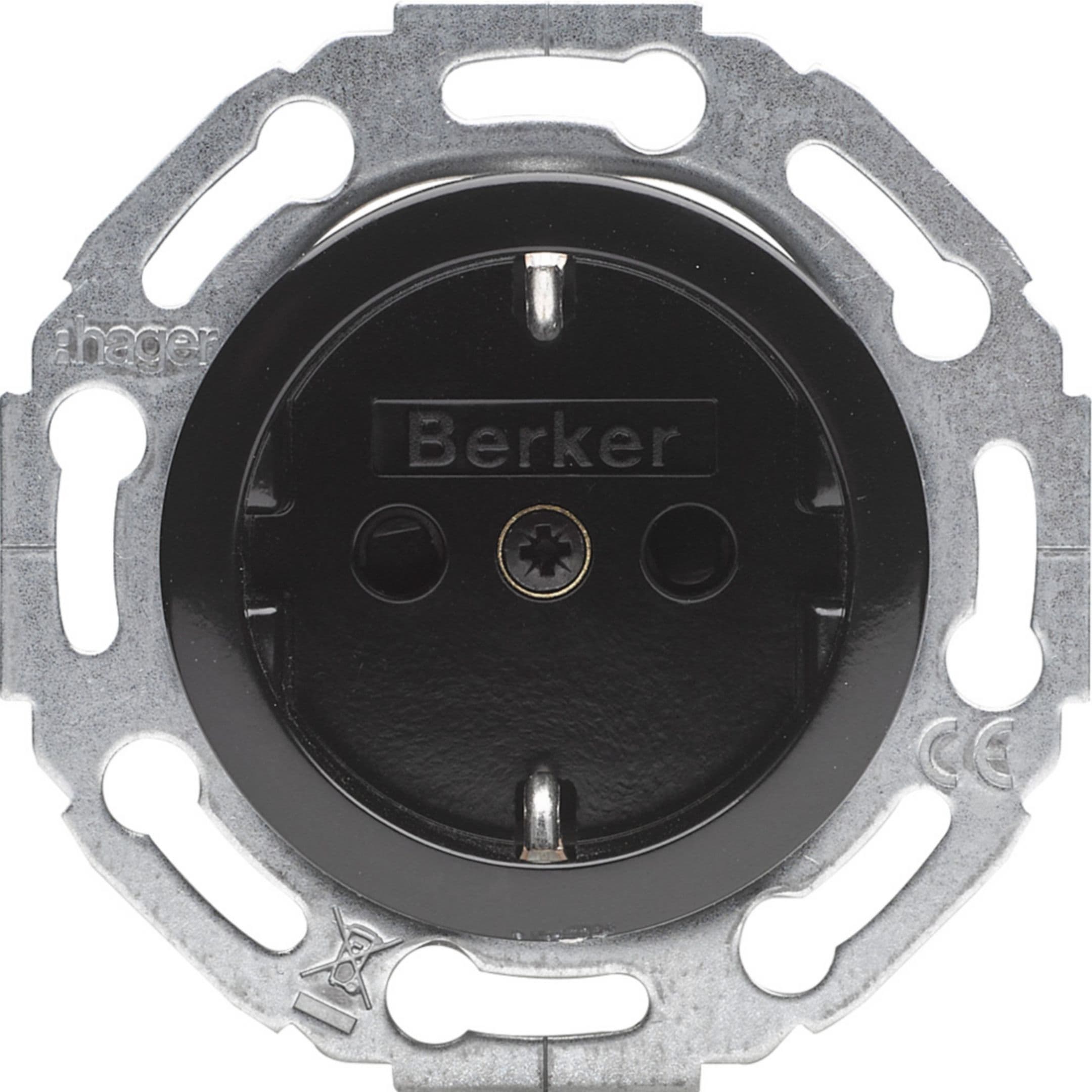 BERKER - BRK73415521 PRESA SCHUKO SERIE 1930/GLAS NERO LUCIDO