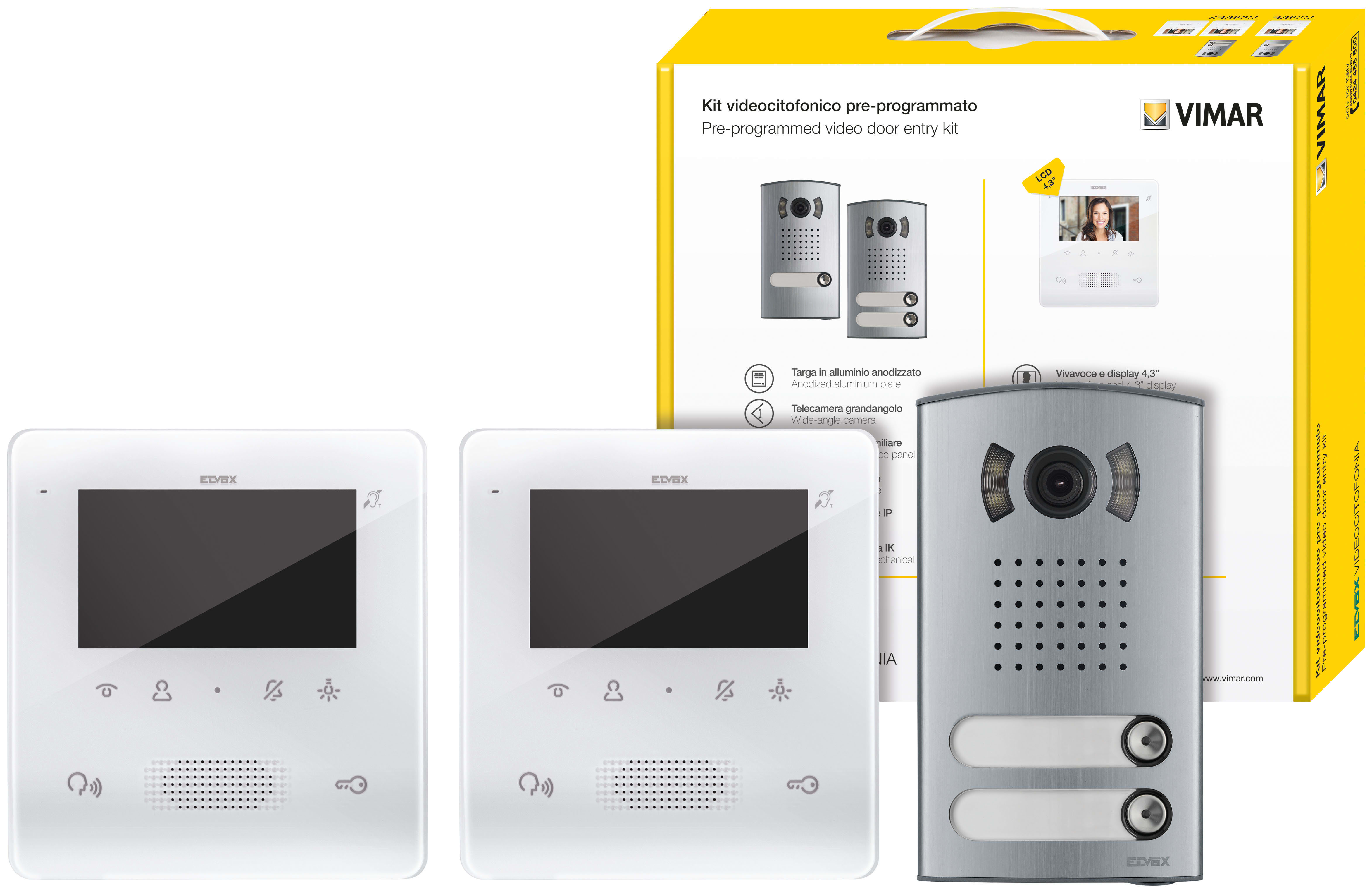 VIMAR SPA - VIW7558/E2 KIT VIDEO 2F+ BIFAM. TAB 4.3 VIVAVOCE