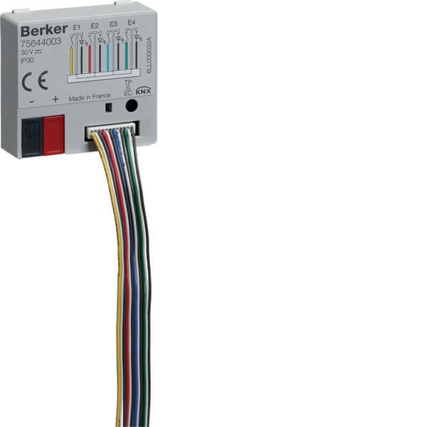 BERKER - BRK75644003 MOD.KNX TP 4 IN + 4 OUT X LED INCASSO