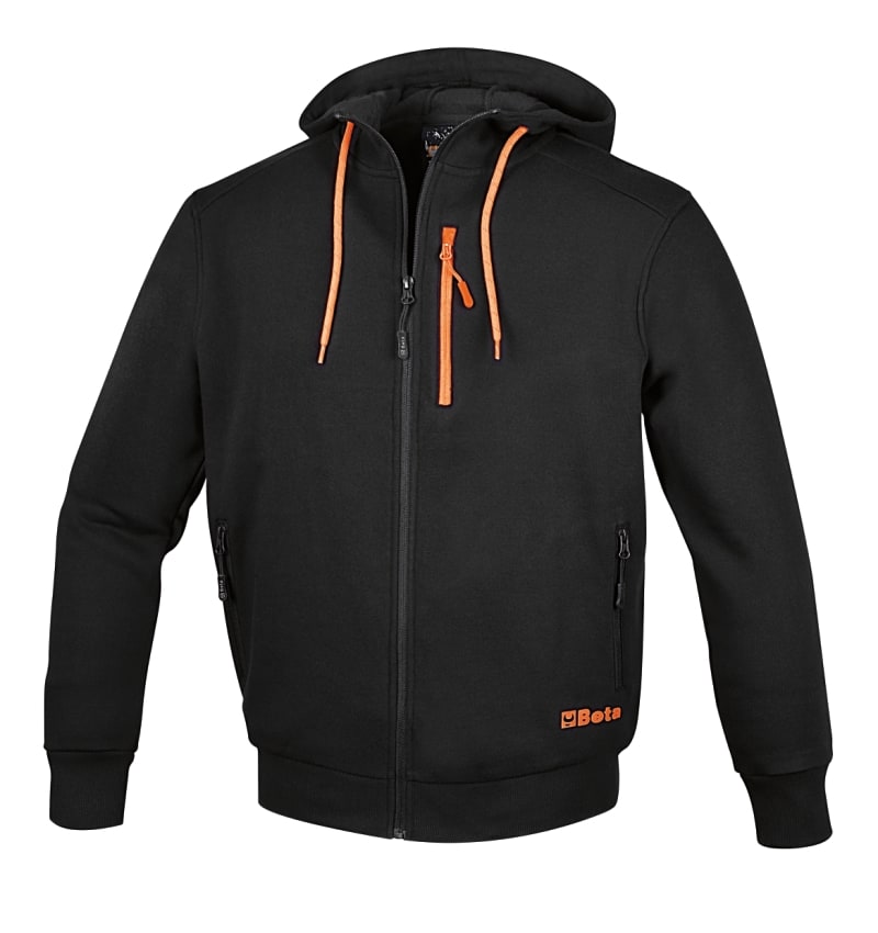 BM SPA - BMM076650006 FELPE ZIP LUNGA C/CAPPUC. BLACK TG. XXXL