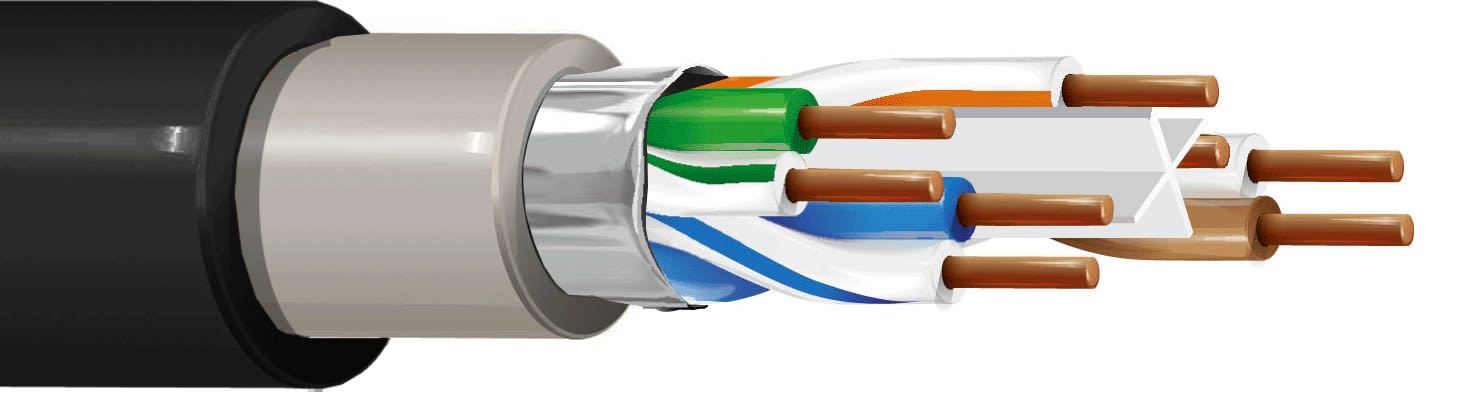 ITC INDUSTRIA TECNIC - ITC64F1DPNB500 4X2 AWG 23 FTP CAT.6 D.G. PE NERO B.500