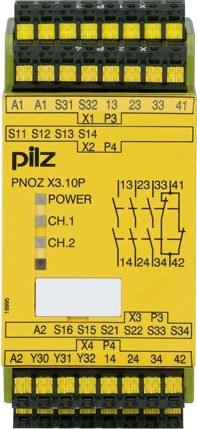 PILZ ITALIA SRL - PIZ787314 PNOZ X3.10P C 24AC/DC 3NA+1NC+1PNP