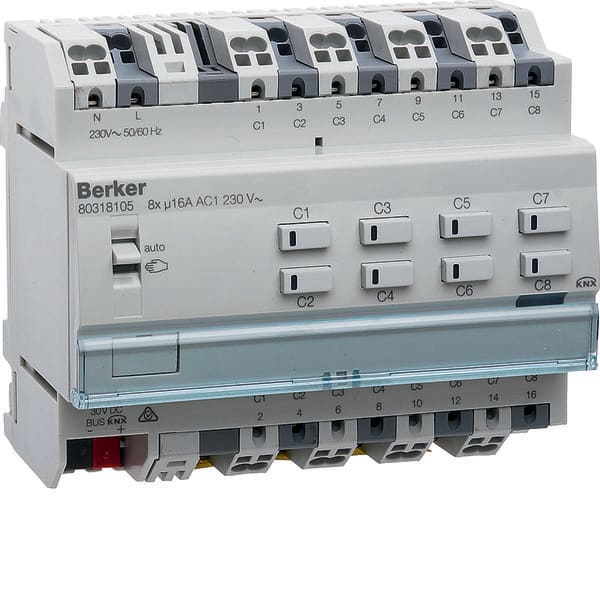 BERKER - BRK80316105 MOD.KNX TP 6 OUT 16A AC1 230V CAP 4M