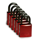 BRADY ITALIA - MOD814066 FULL ALU PADLOCKS 25MM SHA KD RED6 6-PEZ
