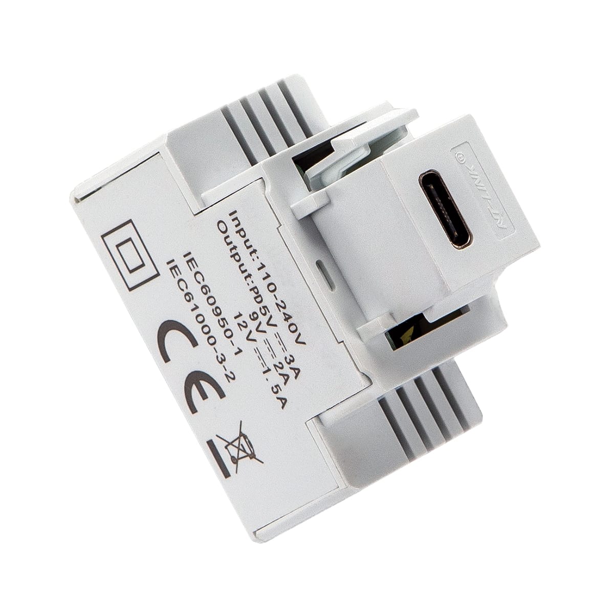 FANTON SRL - FME82901 ALIM.1 USB-C 3A INC.KEYSTONE COMPATTO BI