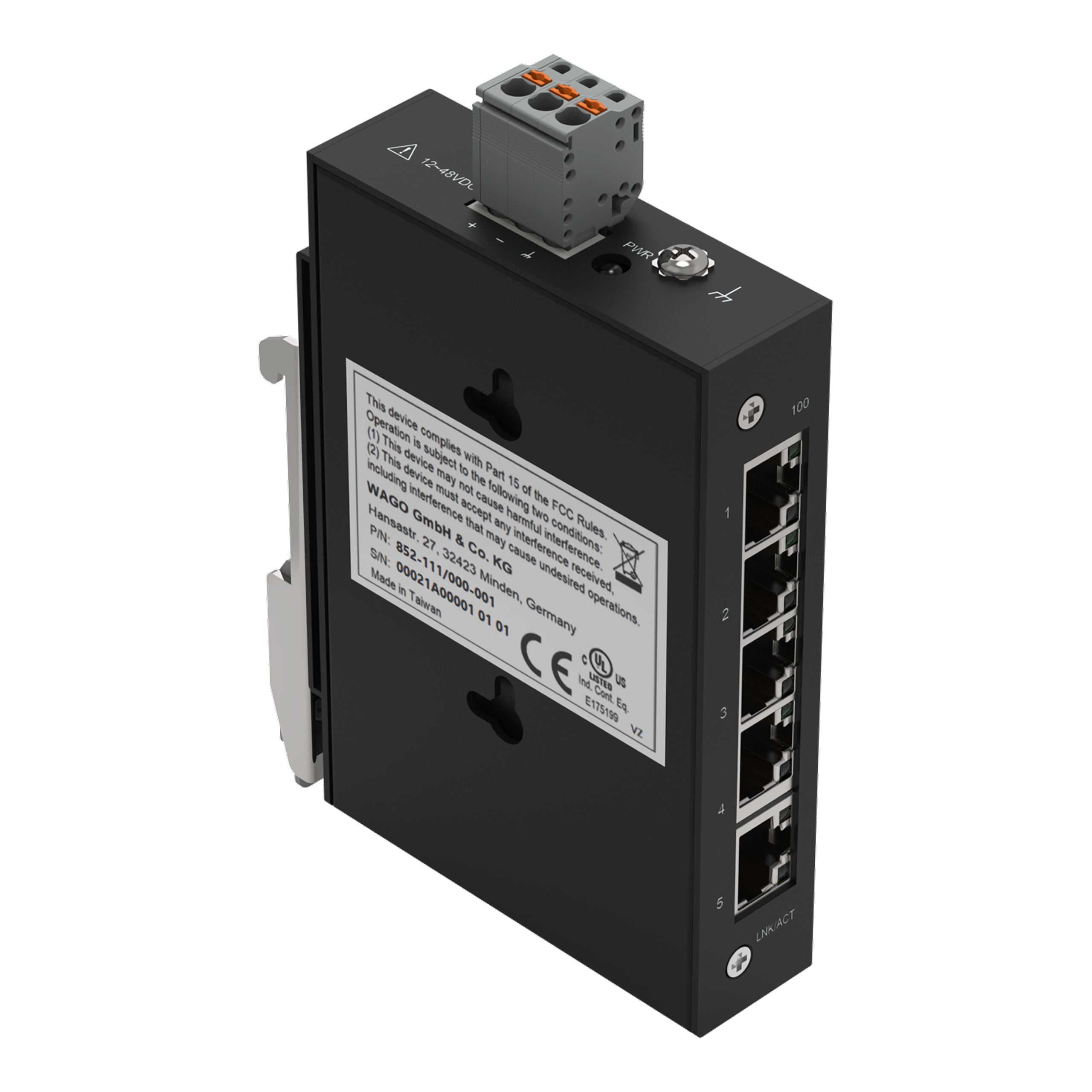WAGO ITALIA SRL - WAG852-111/000-001 SWITCH INDUSTRIALE ECO A 5 PORTE, NERO