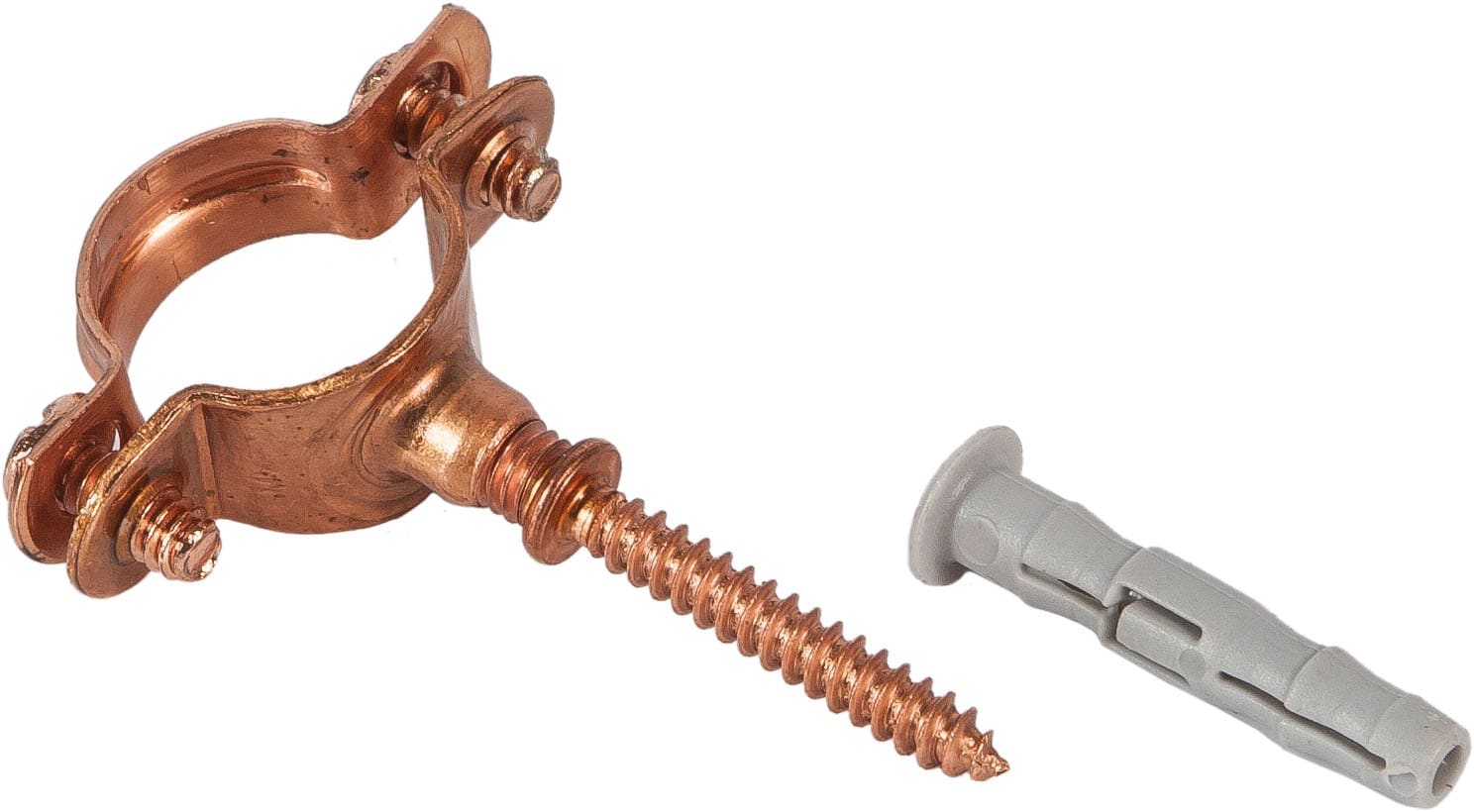 FANTON SPA - FME84085 FERMATUBO 18MM IN RAME SATINATO+VITI+TA