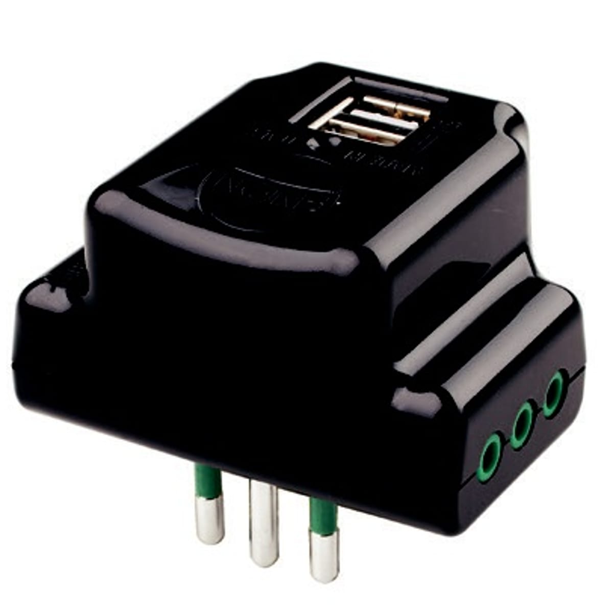 FANTON SRL - FME87801 ADATT.DA S11 A 3P11+2USB PIATTO NE