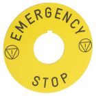 SCHNEIDER ELECTRIC - SNR9001KN9330 ETICHETTA GIALLA EMERGENCY STOP
