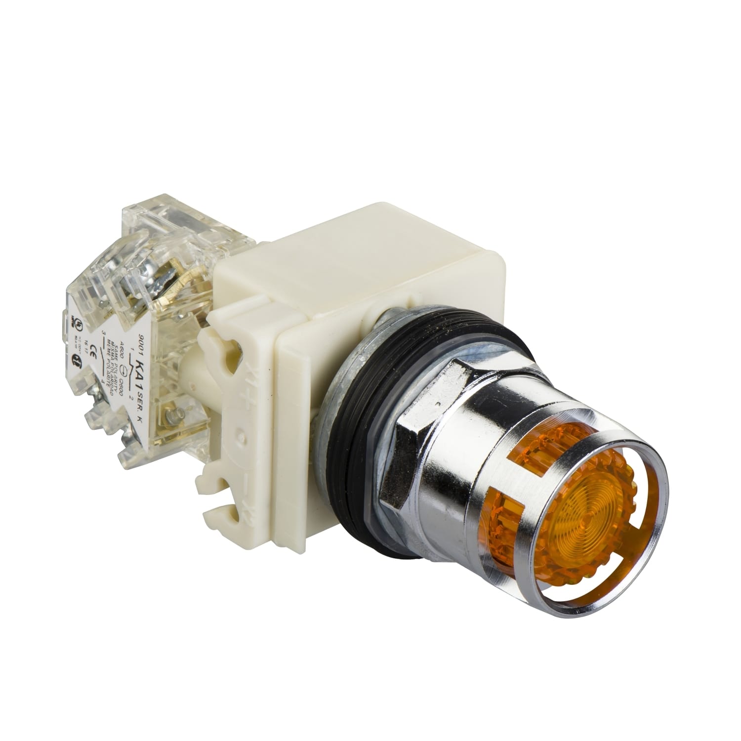 SCHNEIDER ELECTRIC - SNR9001K3L38LYAH13 Pulsante luminoso arancio 120V NC/NO