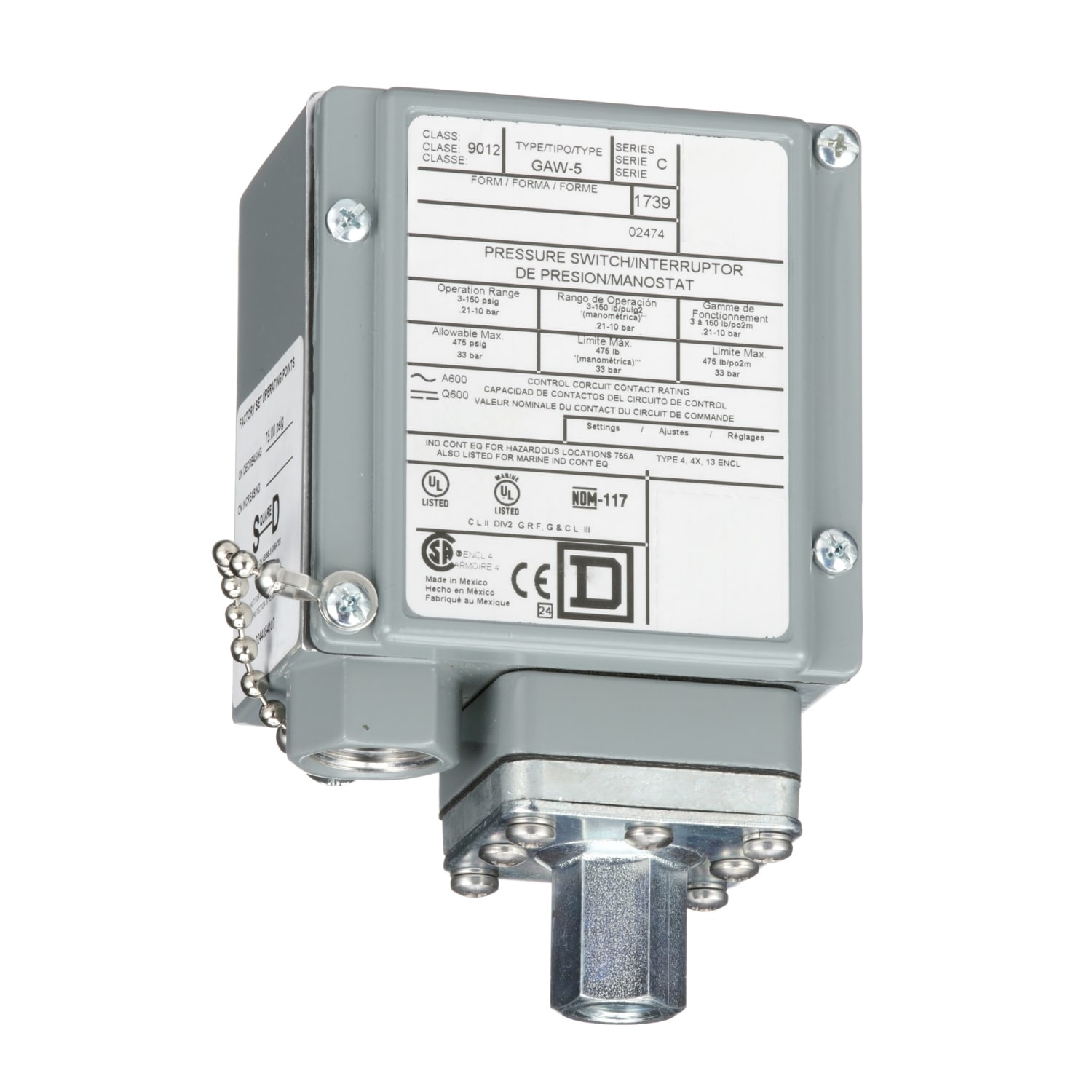 YAGEO TMSS ITALY SRL - TSI9012GAW5 PRESSOSTATO