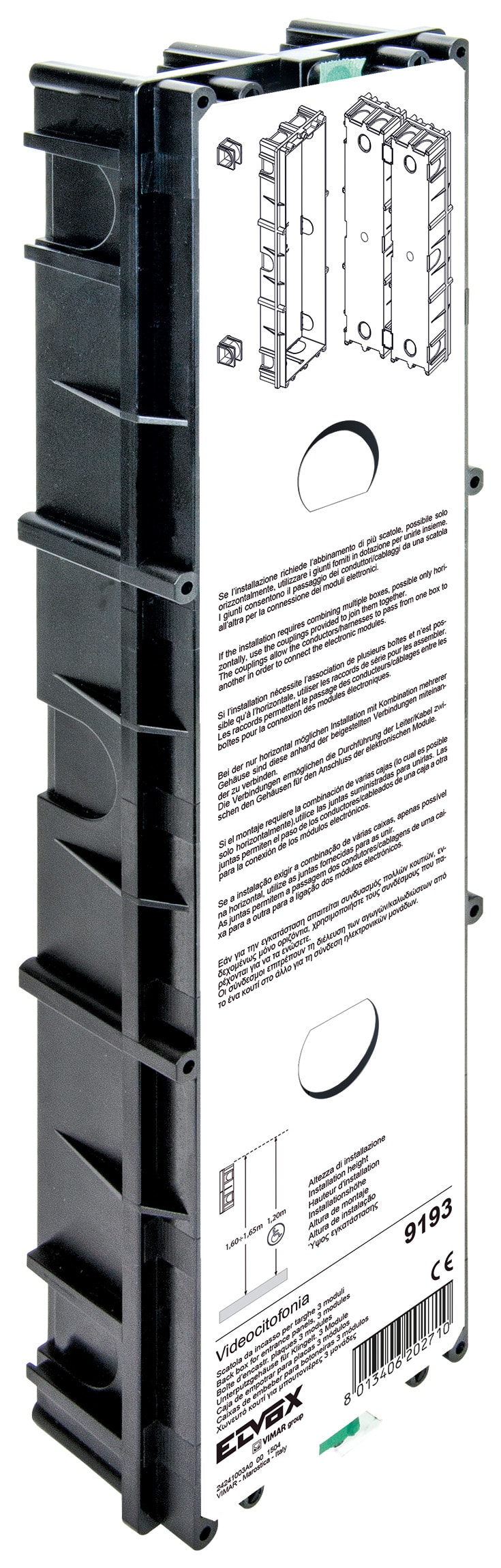 VIMAR SPA - VIW9193 SCATOLA DA INCASSO PER TARGHE 3 MODULI