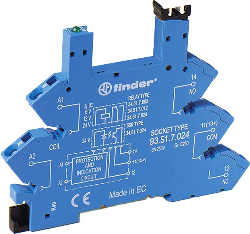 FINDER SPA - FIN93517060 ZOCCOLO CON MORSETTI A MOLLA 1P S.34