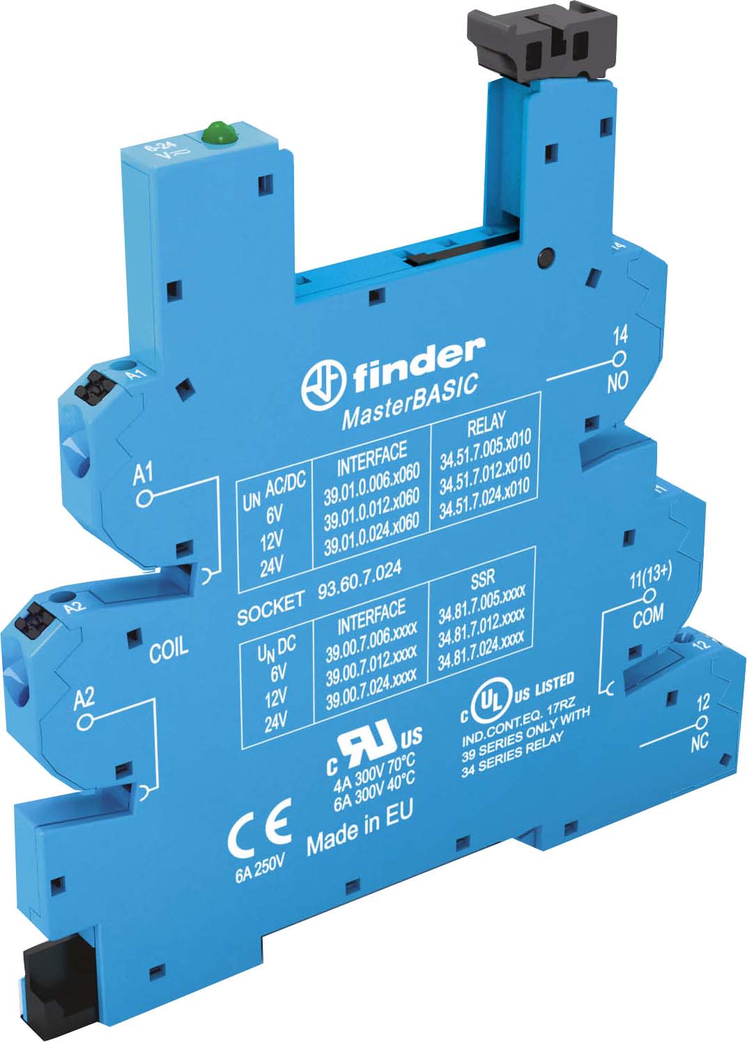 FINDER SPA - FIN93607024 ZOCCOLO CON MORSETTI PUSH-IN 1P S.34