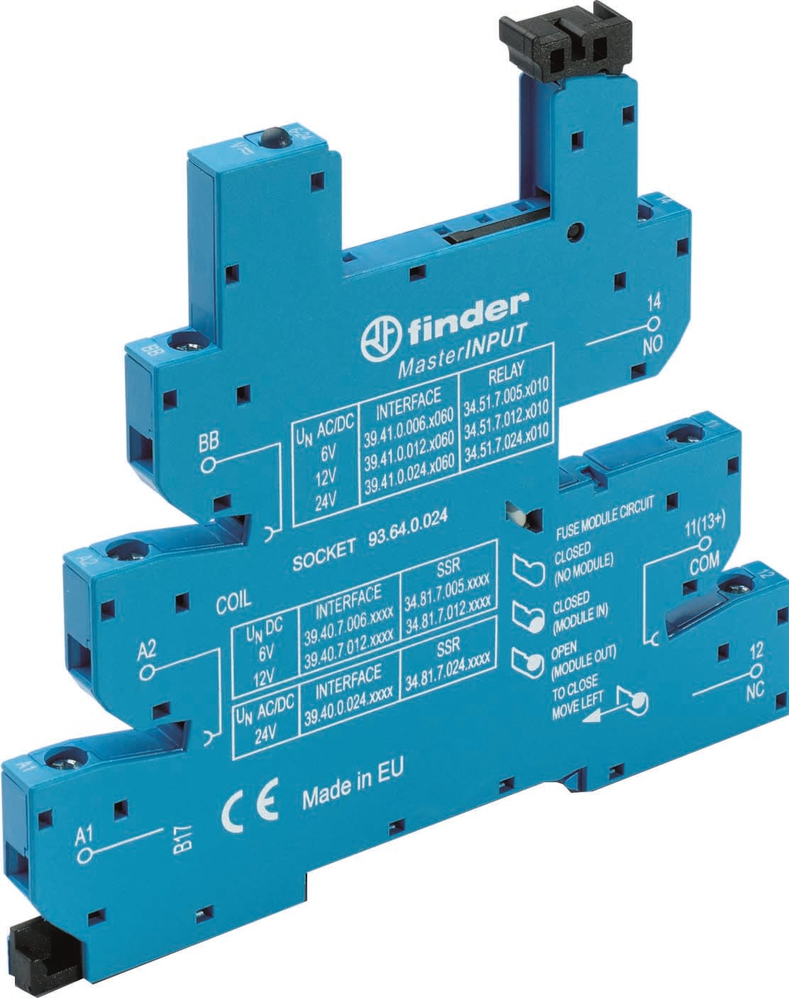 FINDER SPA - FIN93648230 ZOCCOLO CON MORSETTI A BUSSOLA 1P S.34