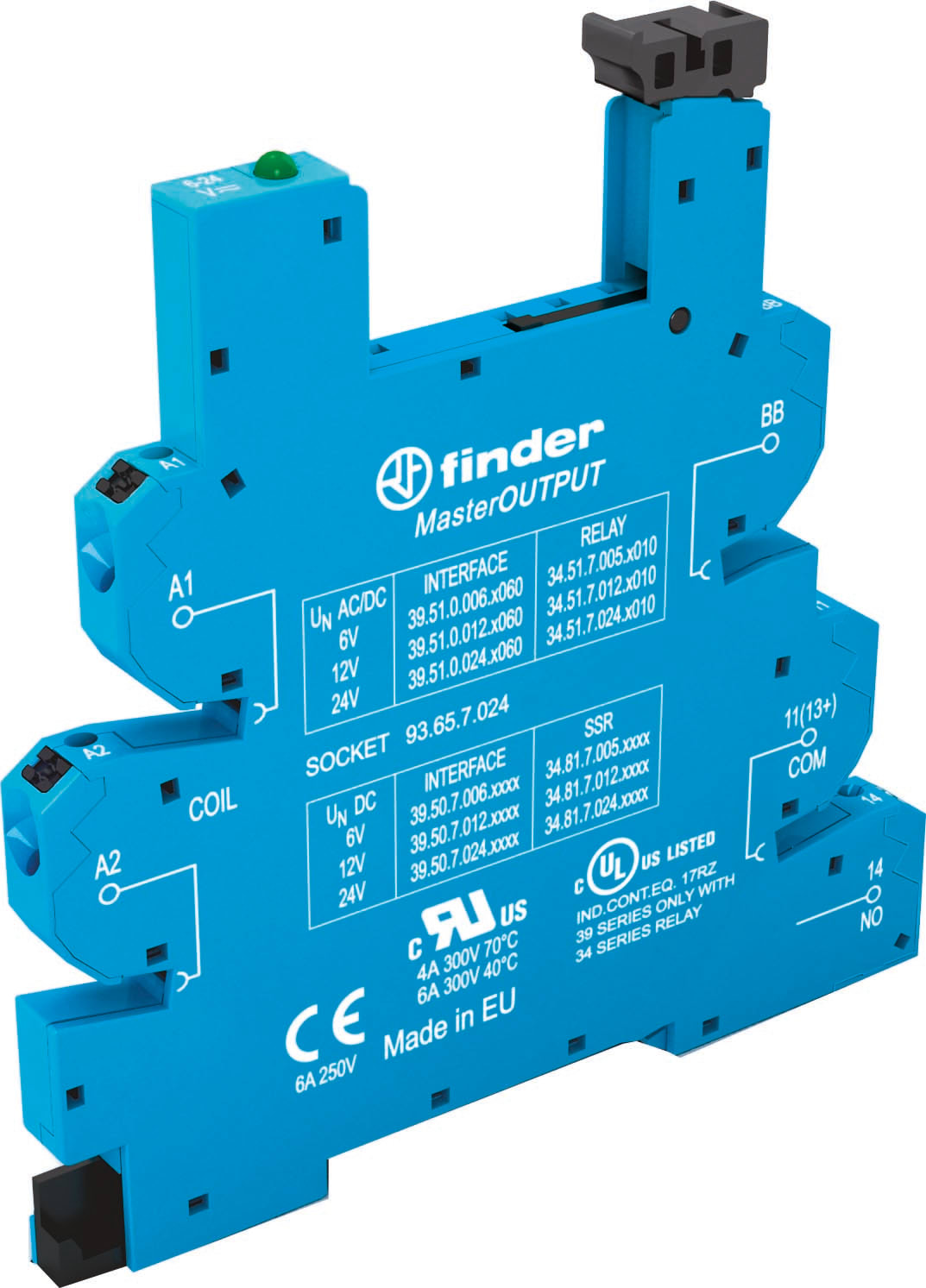 FINDER SPA - FIN93650125 ZOCCOLO CON MORSETTI PUSH-IN 1P S.34