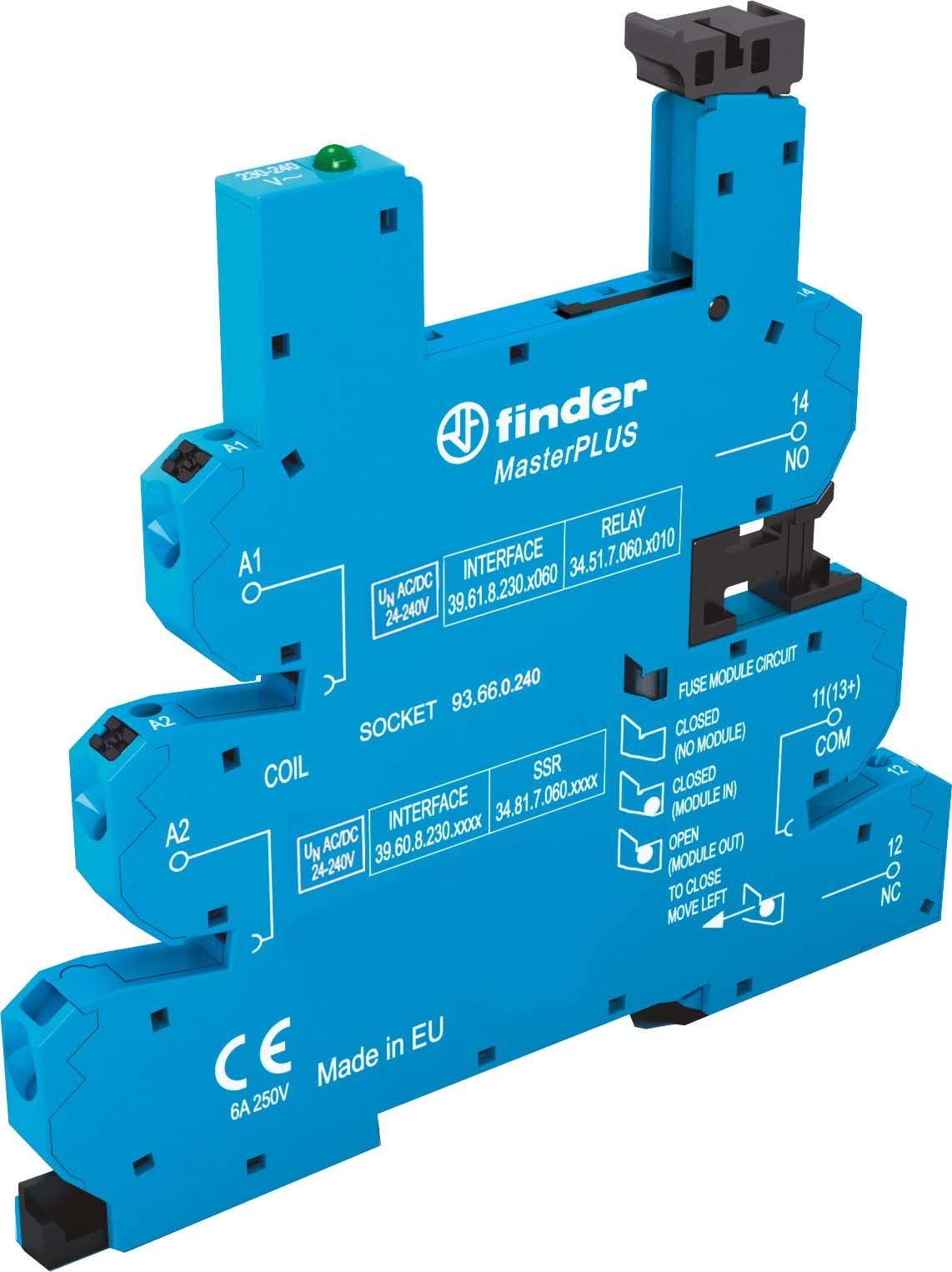 FINDER SPA - FIN93660240 ZOCCOLO MULTI.MORSETTI PUSH-IN 1P S.34