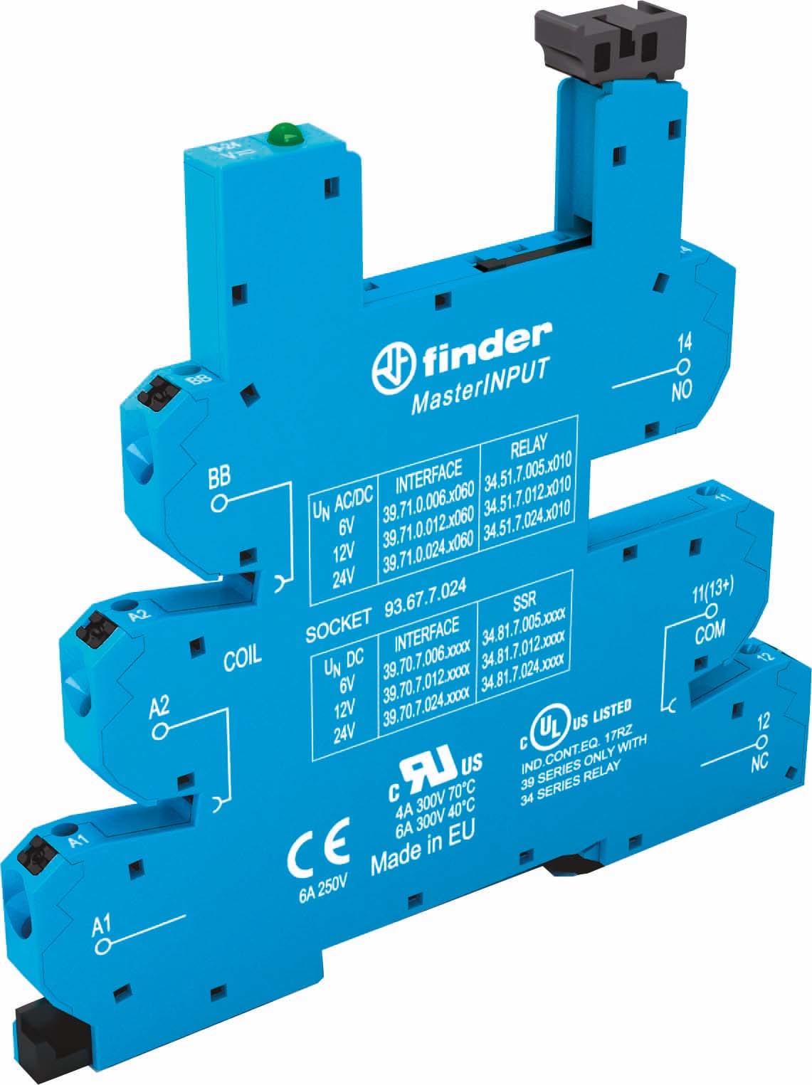 FINDER SPA - FIN93670125 ZOCCOLO CON MORSETTI PUSH-IN 1P S.34