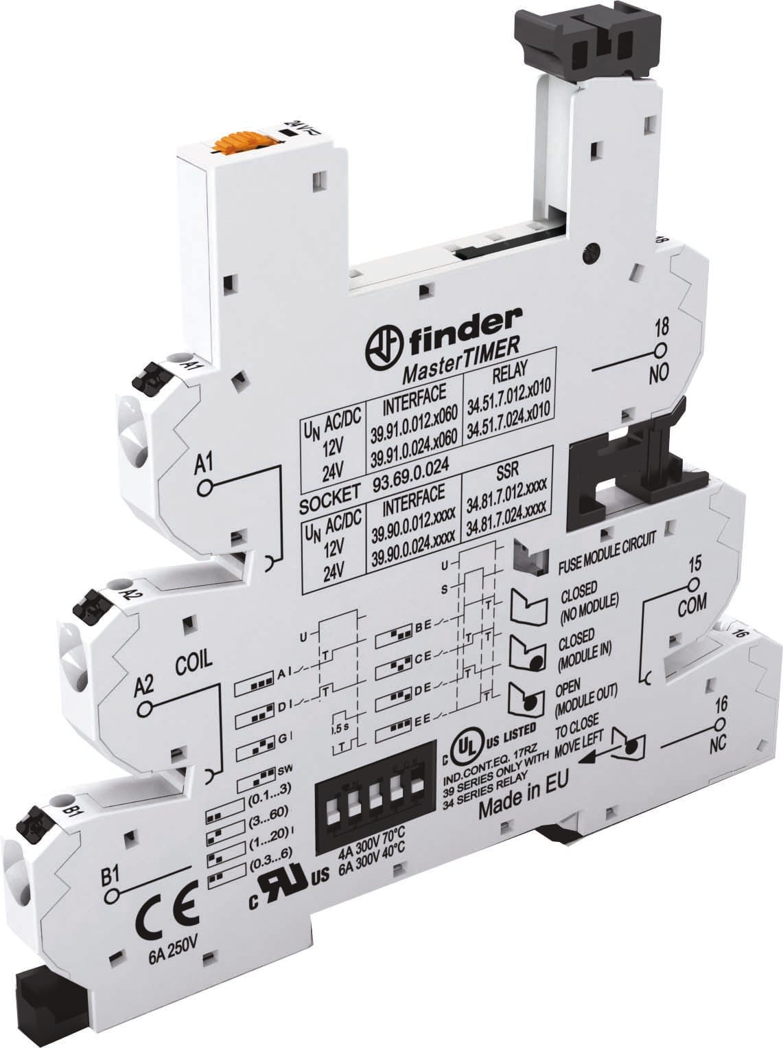 FINDER SPA - FIN93690024 ZOCCOLO TEMPORIZZATO PUSH-IN 1P S.34